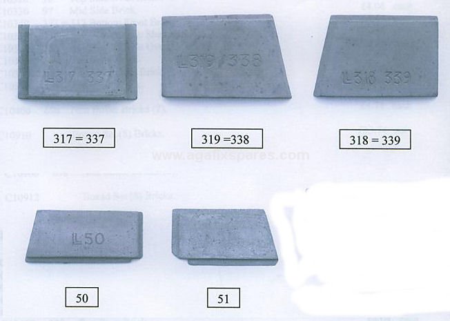 (image for) 5 Lower firebrick set for Rayburn Regent Right Hand Oven - Click Image to Close