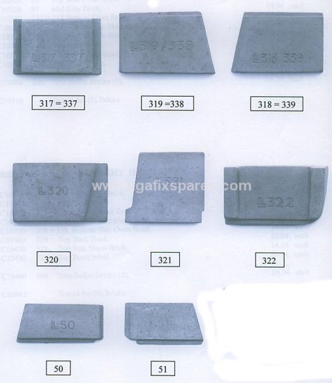 (image for) Full set 8 firebricks for Rayburn Regent Right Hand Oven - Click Image to Close
