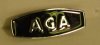 (image for) Small Post 74 Aga range cooker Badge, chrome letters black enamel backgroud