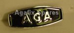 (image for) Small Post 74 Aga range cooker Badge, chrome letters black enamel backgroud