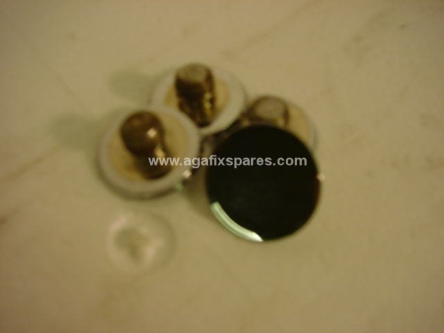 (image for) Chrome Hob Caps for Deluxe Aga range cooker (Set of 4) - Click Image to Close