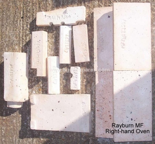 (image for) Full set of firebricks (12) for Rayburn MF Left Hand oven - Click Image to Close