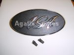 (image for) Large Pre 74 Aga range cooker Badge, chrome letters black enamel background